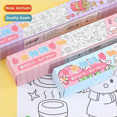 ttle Red Umbrella Doodle Scroll Painting Scroll Children Doo