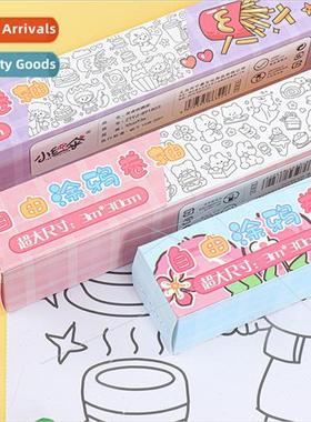 ttle Red Umbrella Doodle Scroll Painting Scroll Children Doo