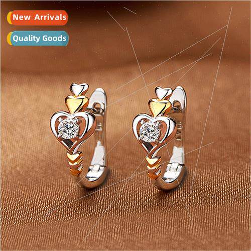 Korea creative love heart-shaped earrings alloy womens earri
