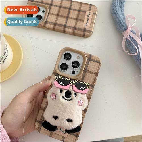 Plush Sunglasses Koala Holder Plaid 适用 iPhone 13 Apple 15