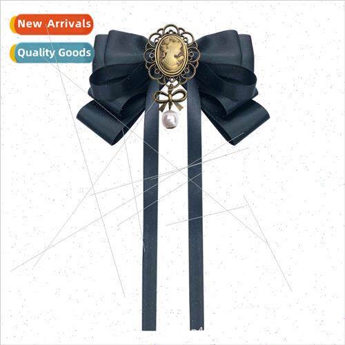 Europe Brish Queen Beauty Head Bow Brooch Bowtie Court Vinta