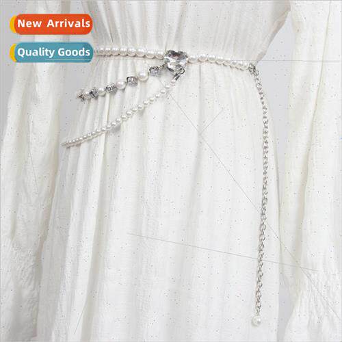 Oversized crystal gemstone rhinestone waist chain female ski
