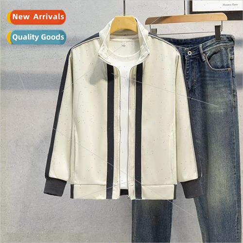 Standing collar sports jacket men 2022 autumn new splicing c