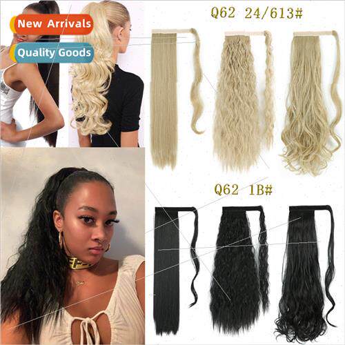 Whole box corn perm big wave long 3 pcs ladies ponytail set