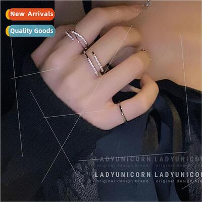 Glter Diamond Geometric Crushed Diamond Ring ins  Sweet Cool