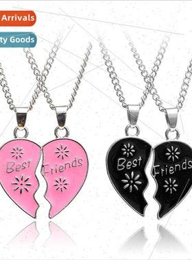 Europe good friend broken heart patchwork pendant best frien