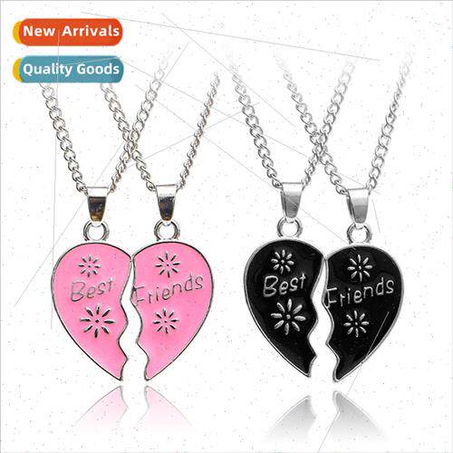 Europe good friend broken heart patchwork pendant best frien