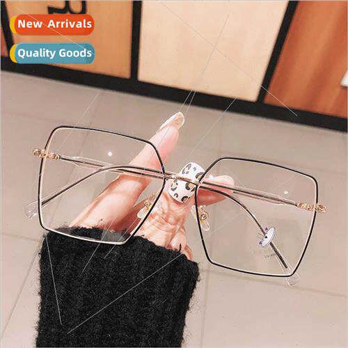 Anti-blue eyeglasses female square round face thin students
