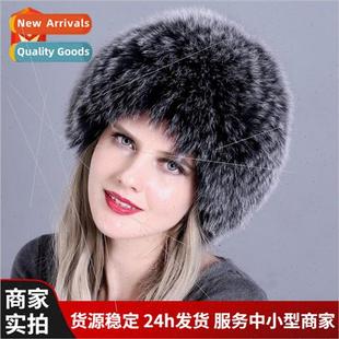 fur hat vertical fox Korean hair winter Women fall