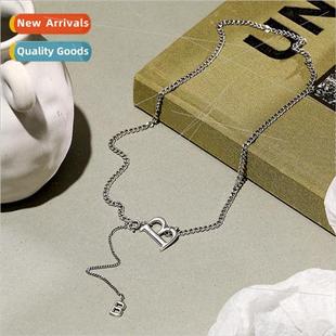 silver punk hop hip women 925 niche necklace letter Europe