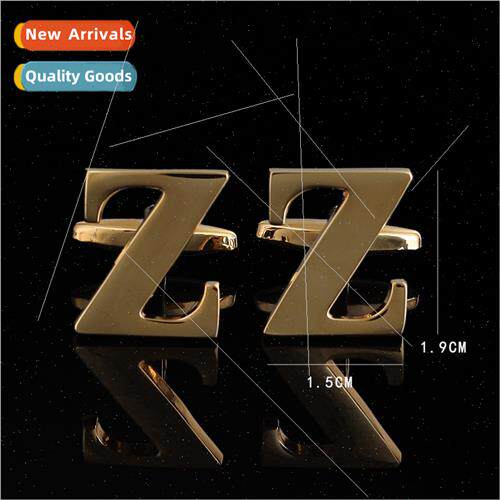 English letters cufflinks solid metal gold cufflinks couples