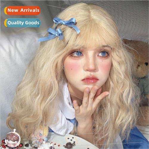Fashion Wavy Long Curly Hair Blonde Corn Scalded Wool Curls