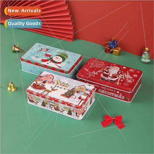 Christmas rectangular Father Christmas candy box tinplate bi