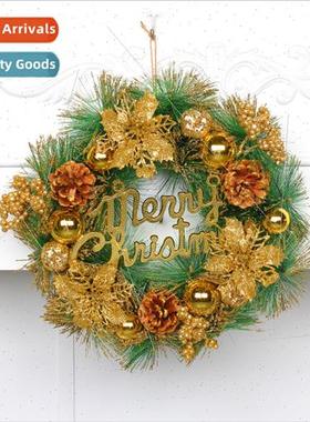 Golden Christmas wreath door decorations hotel simulation Ch