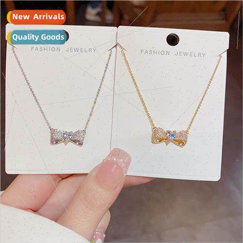 Delicate fashion bow necklace women niche popular collarbone