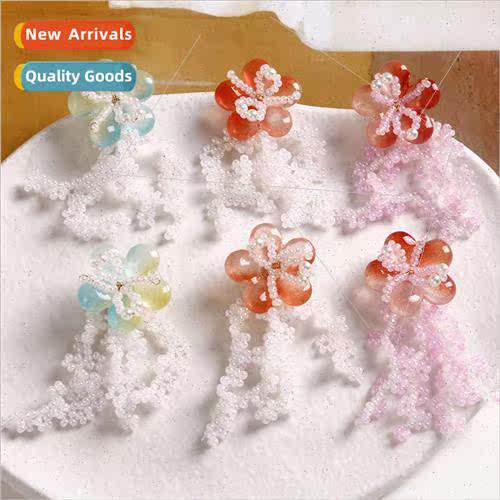 Sweet gradient petals tassel rattan flowers diy handmade wea
