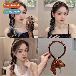 Vintage chain hair bands court satin fabric hair cards hair