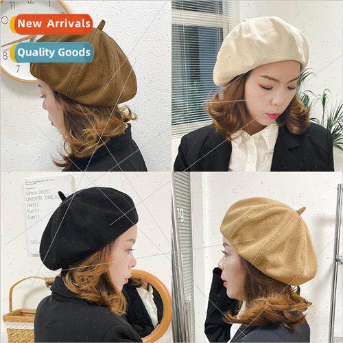 new tide Japanese hundred cap female Korean  retro show face