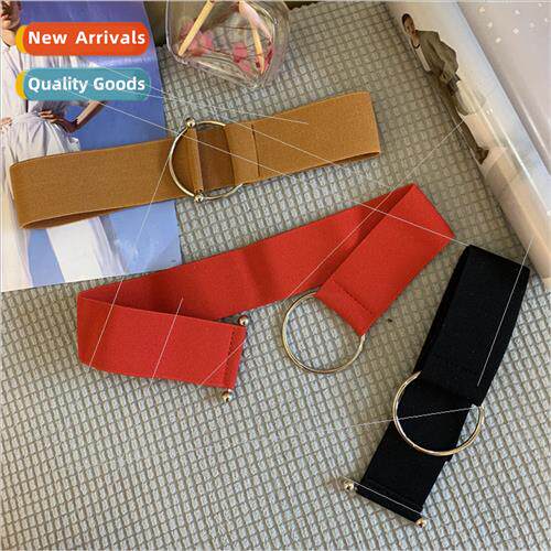 Spring Summer women elastic waist belt simple ins elastic el