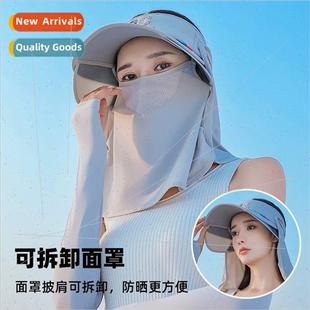 female outdoor anti sun ultravio face hat full Summer riding