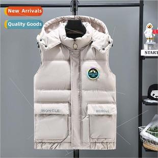 Korean fall men shoulders cotton down winter vest Men