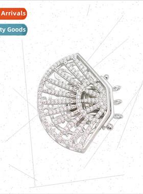 925 lver Fan Clasp Bracelet Necklace Clasp Zirconia Clasp Ho