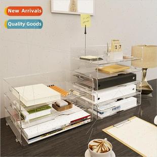 file acrylic organizer desk office box Transparent