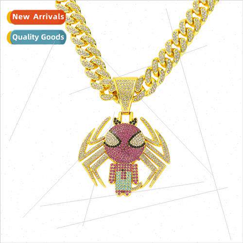Europe hip hop cartoon spider pendant necklace hipster full