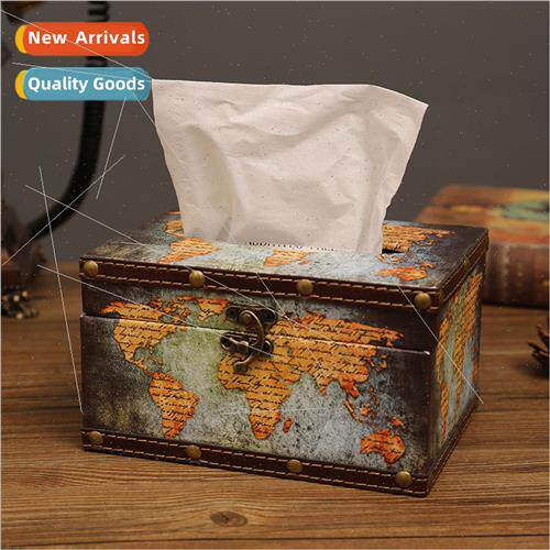 Europe retro paper towel box living room car drawer box rest