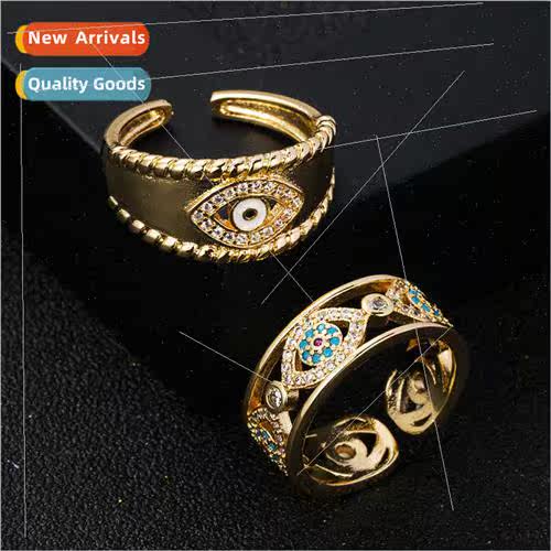 Europe Fashion Copper Gold-Plated Micro Zirconia Devil Eye R