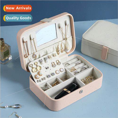 Jewellery Box Portable PU Fresh mple Earring Zipper Ring Ear