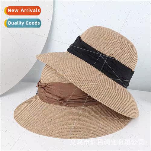 Straw hat female summer new versatile webbing straw sun hat