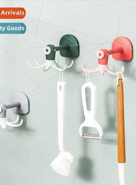 Rotatable Hooks Kchen Storage Hangers No-Punch Storage Bathr