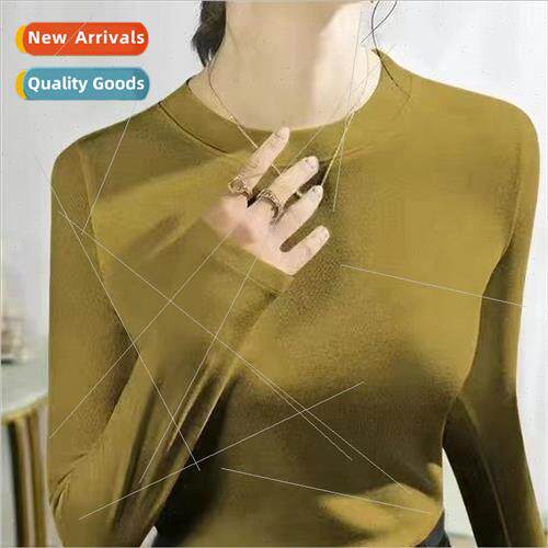 2023 round neck bottoming shirt female inside new fall winte