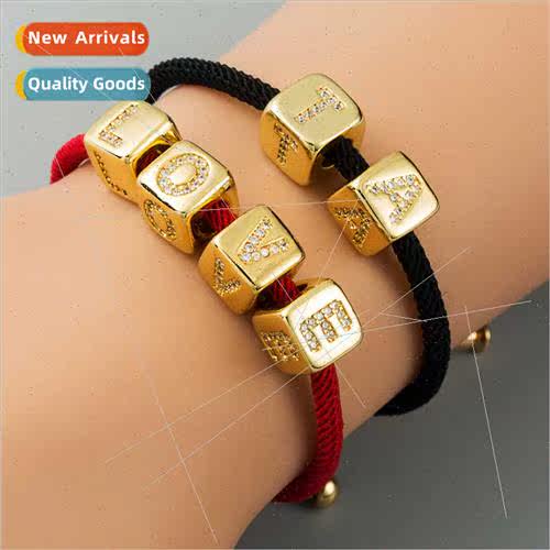 Europe Bracelet Europe Alphabet Bracelet Brass Micro Encrust