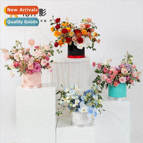 new round flower box flowers hug bucket colorful glter gift