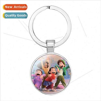 turning red cartoon pattern time gem key ring youth metamorp