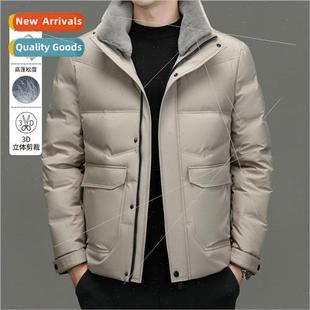 collar down warm flip winte thickened hair men Winter jacket