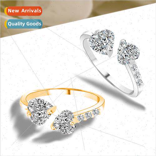 Europe nd love heart shining copper zirconia heart-shaped op