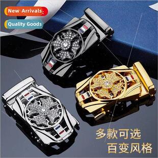 Men Belt Alloy Automatic Buckle Sports Car Hourly Clover Tro