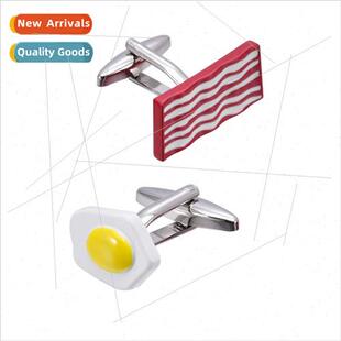 Fun Breakfast Eggs Bacon Shape French Cufflinks Men Casual C