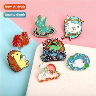 drop brooch cartoon Creative alloy oil animal personalized