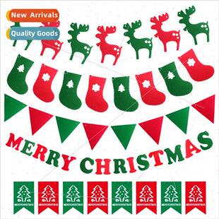 Christmas decorations socks reindeer alphabet felt Bra flag