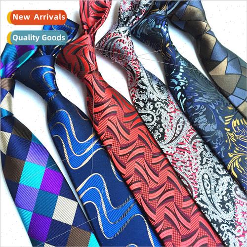 Polyester jacquard material men necktie large flower spikes