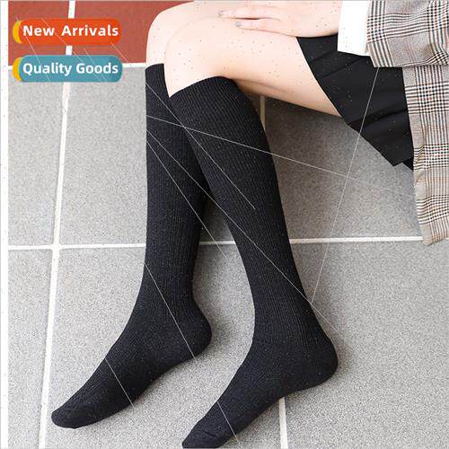 Solid color calf socks autumn winter Korean  college mid-cal