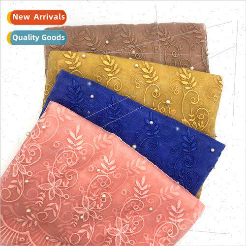 New flowers lace pearl human cotton women fashion scarf shaw