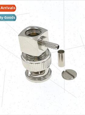Coaxial RF connector BNC male elbow 75 ohm to RG179 cable HD