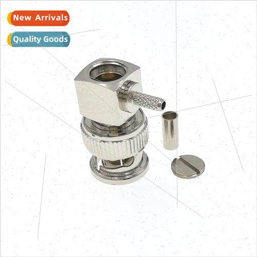 Coaxial RF connector BNC male elbow 75 ohm to RG179 cable HD