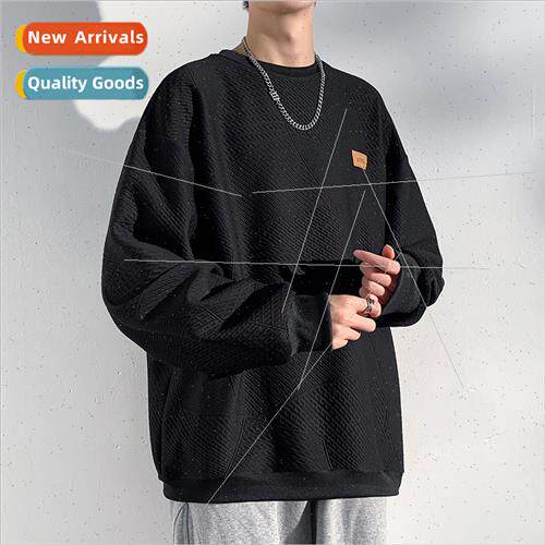 Solid color sweater men 2023 fall new basic paragraph head j