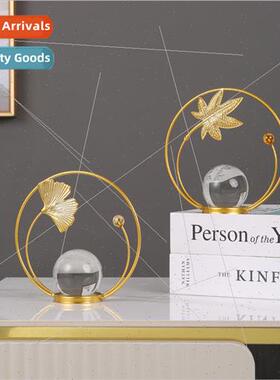 Ginkgo biloba crystal ball ornaments TV cabinet living room